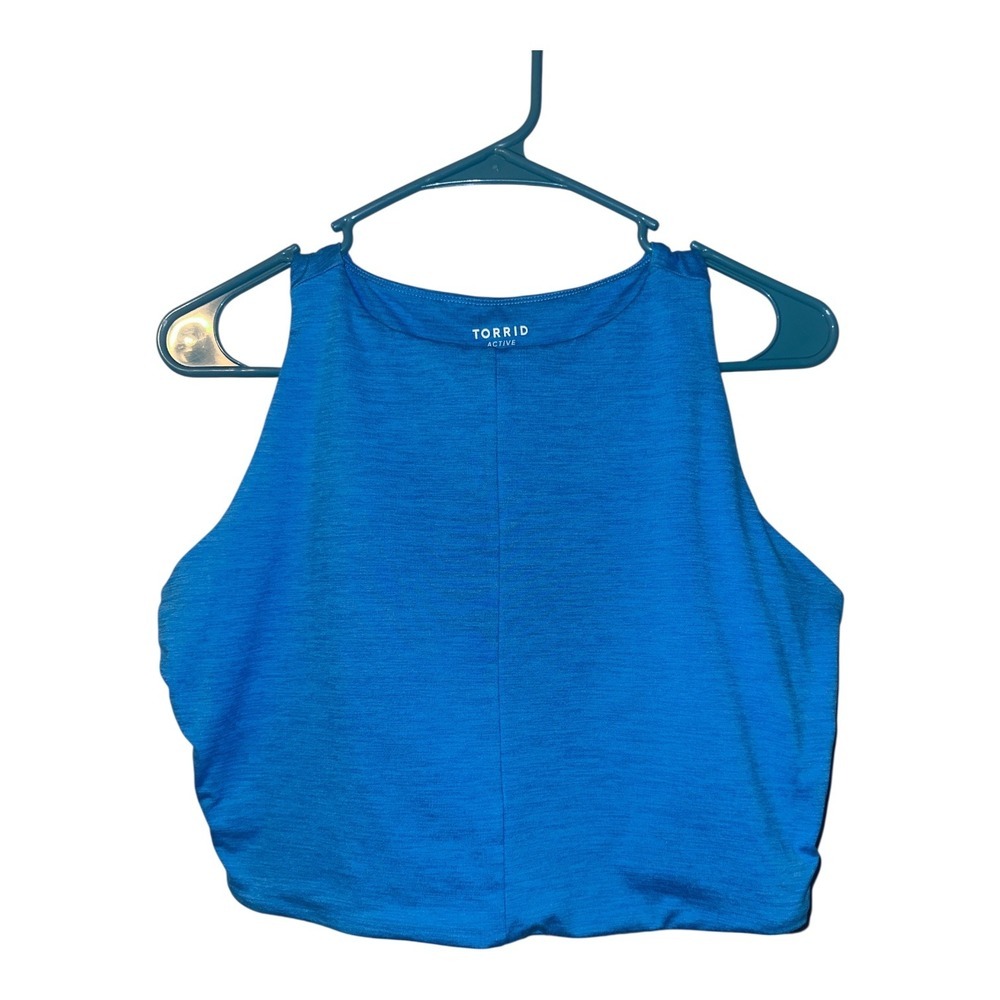 Torrid Active Blue High Neck Longline Sports Bra, Size 1‎ (1x)